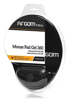 Mouse Pad Gel 360 com Apoio de Pulso ARG-AC-1222 Preto - Argom