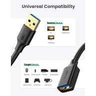 Cabo Extensor USB 3.0 2m M/F US129 - Ugreen