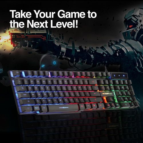 Teclado e Mouse USB Gamer Combat Combo KB51 ARG-KB-2051BK - Argom