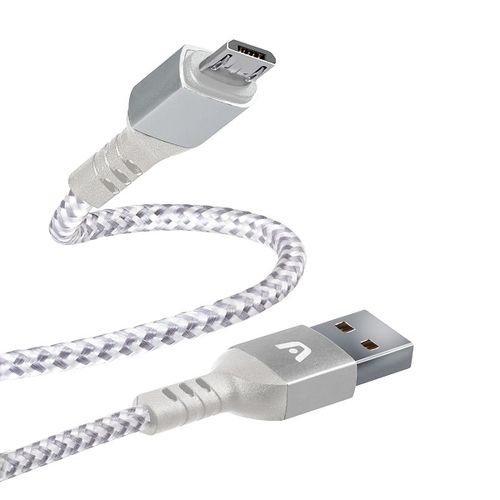 Cabo USB para MicroUSB 1.8M Dura Form Nylon Branco ARG-CB-0021WT - Argom