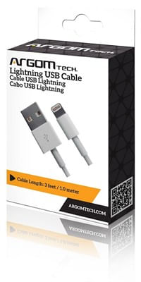 Cabo USB Lightning para iPhone 1M Branco ARG-CB-0037 - Argom