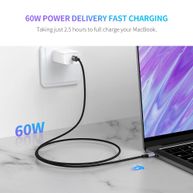 Cabo Ugreen USB-C para USB-C 2.0M Nylon US261 Preto