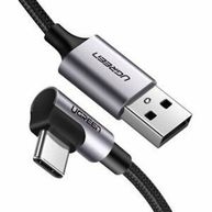 Cabo Ugreen USB para USB-C 90° 2.0M Nylon  Preto US284