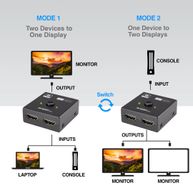Video Switch/Splitter 2-1  Portas Bi-Direcional HDMI 4K HD ARG-AV-5120 - Argom