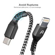 Cabo Argom USB-C para Lightning 1.8M Fast Charge Nylon ARG-CB-0024BK Preto