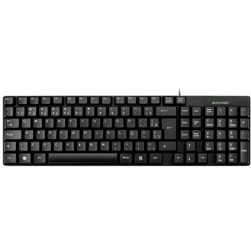 Teclado USB Basico Slim Preto TC193 - Multilaser