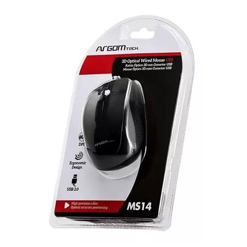 Mouse USB MS-0014B Preto ARG-MS-0014B - Argom