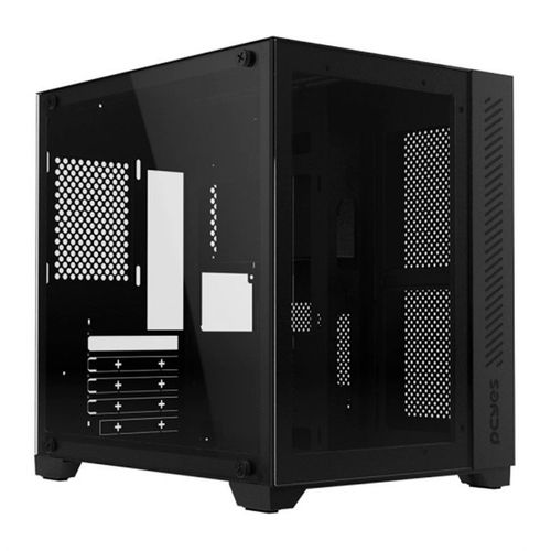 Gabinete Gamer Mid Tower mATX Lateral e Frontal em Vidro Forcefield Black Vulcan Preto - PCYES