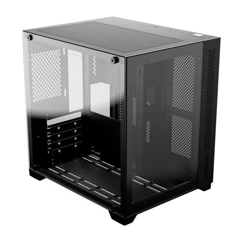 Gabinete Gamer Mid Tower mATX Lateral e Frontal em Vidro Forcefield Black Vulcan Preto - PCYES