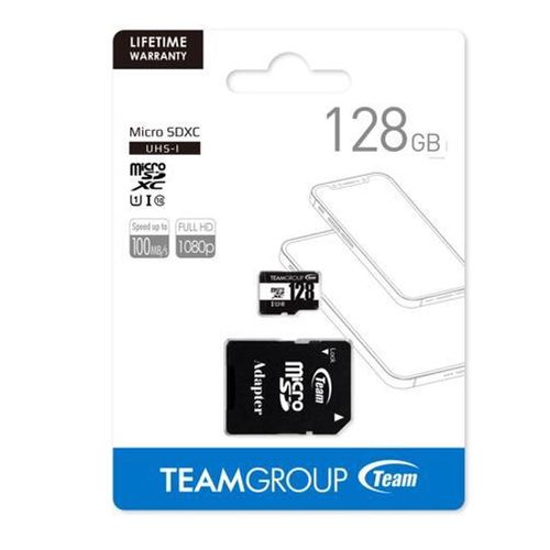 Cartão de Memória Micro SDXC 128GB UHS-I U1 Classe 10 com Leitor - Team Group