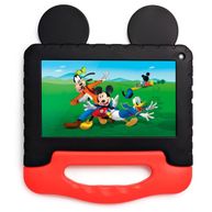 Tablet Multilaser Infantil Mickey Tela 7" 4GB RAM 64GB Wi-Fi Android 13 NB413 Preto e Vermelho