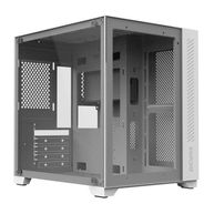 Gabinete Gamer Mid Tower mATX Lateral e Frontal em Vidro Forcefield White Ghost - PCYES