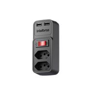 Adaptador para 2 tomadas e 2 USB + Chave EAC 202 - Intelbras