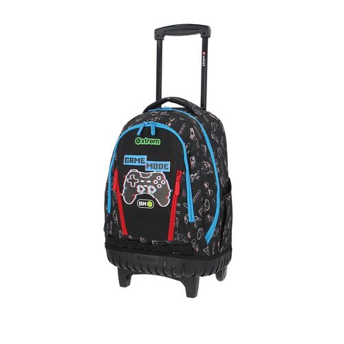 Mochila Infantil com Rodas Cross 298 Game Preta - Xtrem