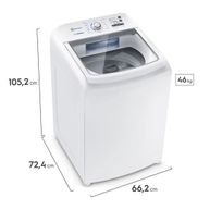 Máquina de Lavar 17Kg Essential Care com Cesto Inox e JetClean LED17 127V Branca - Electrolux