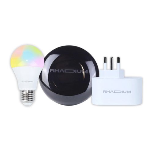 Kit Smart Home 1 Lâmpada Led Smart 9W + Controle Universal IR + Adaptador de Tomada Smart 10A - Rhadium