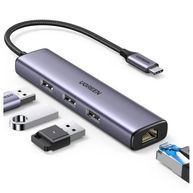 Adaptador USB-C 3.1 para  RJ45 Gigabit + USB CM475 Cinza - Ugreen