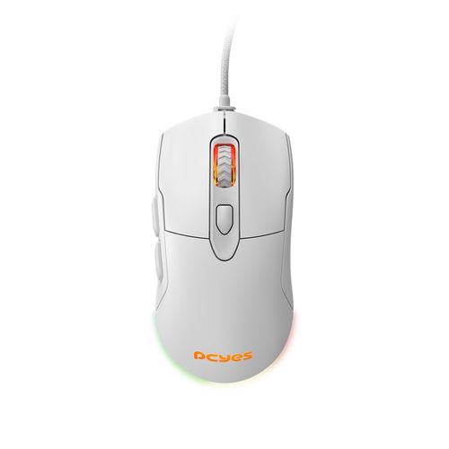 Mouse Gamer USB 12.400DPI 6 Botões Malus RGB Branco - PCYes