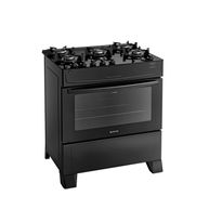 Fogão 5 Bocas com Mesa Vidro Mônaco Top Glass Bivolt Preto - Atlas