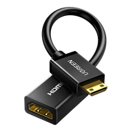 Adaptador Ugreen Mini HDMI macho para HDMI fêmea 20137 Preto