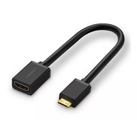 Adaptador Ugreen Mini HDMI macho para HDMI fêmea 20137 Preto