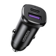 Carregador Veicular Rápido 30W USB/USB-C Preto EC305 - Ugreen