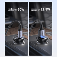 Carregador Veicular Rápido 30W USB/USB-C Preto EC305 - Ugreen