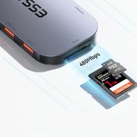 Adaptador Essager USB-C para HDMI/VGA/4 USB/RJ45/P2/SD EHBC05-FH0G-P