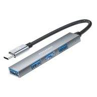 HUB Essager USB-C 3.0 4 portas EHBC04-FY0G-P Cinza