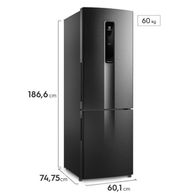 Geladeira Electrolux Frost Free Inverter 400L Efficient AutoSense e Rapid Freeze Inverse Black Inox Look Bivolt