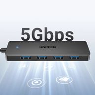 Hub Ugreen USB 3.0 4 portas USB CM219 Cinza
