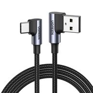 Cabo Ugreen USB/USB-C 2.0 90° 2M US176 Preto