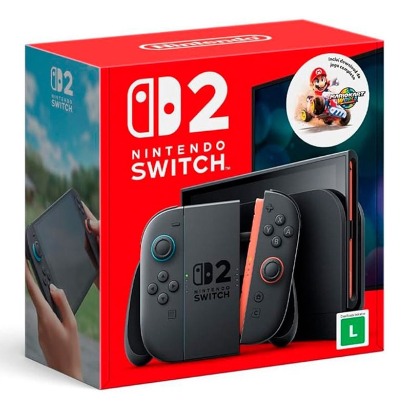 Console Nintendo Switch OLED 64GB com Joy Con Azul/Vermelho