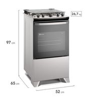 Fogão Electrolux 4 Bocas Efficient Mesa Inox, PerfectCook e VaporBake FE4IG Bivolt Cinza
