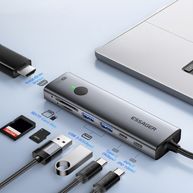 Adaptador Essager 7 em 1 USB-C/HDMI/USB/SD ES-HB03 Cinza