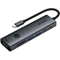 Adaptador Essager 7 em 1 USB-C/HDMI/USB/SD ES-HB03 Cinza