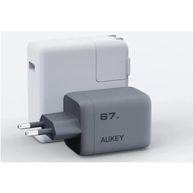 Carregador de Viagem Aukey 67W PD com tecnologia GaN USB/USB-C PA-C3 Cinza